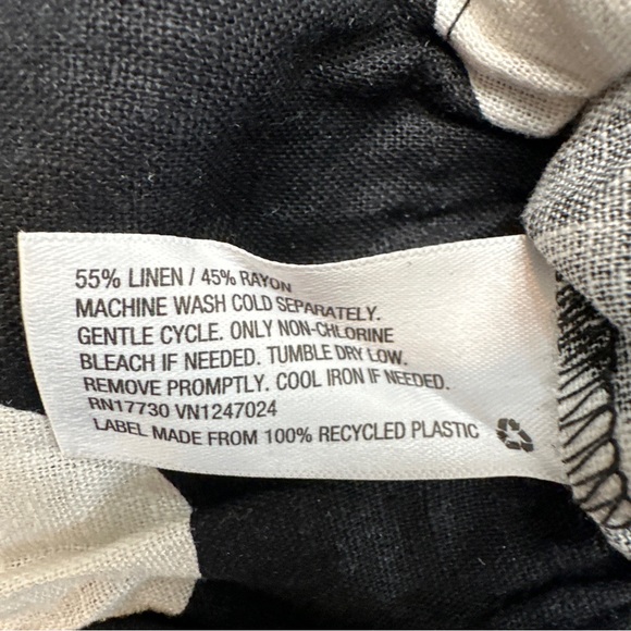 Tabitha Brown for Target Sz S Polka Dot Button-Back Top Black White Small Linen - Picture 6 of 8